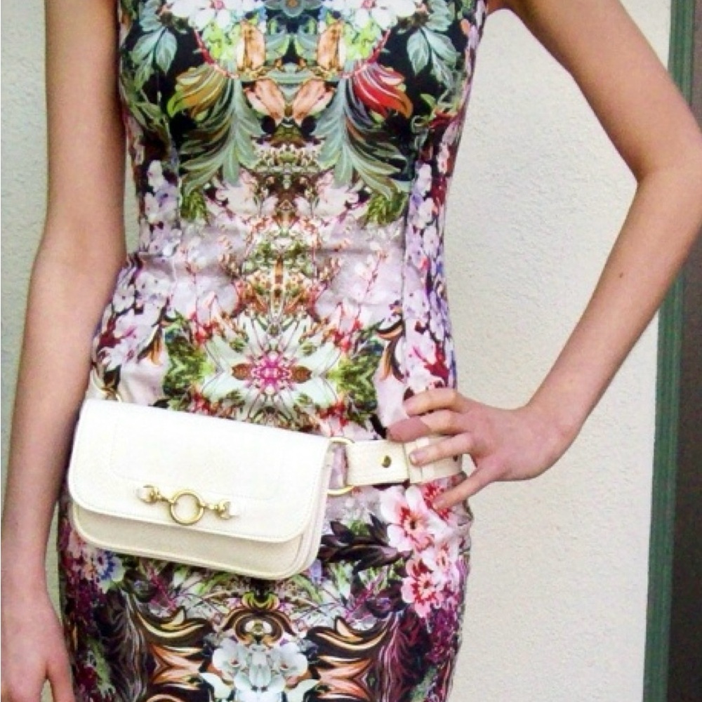 Zara Black and Pink Sheath Midi Dress